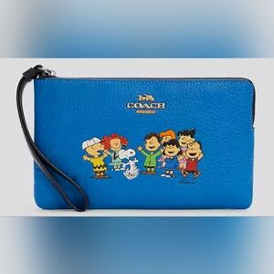 COACH X Snoopy and Friends leather wristlet/pouch